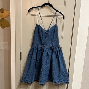 Vintage American apparel Denim Spaghetti-Strap mini Sundress